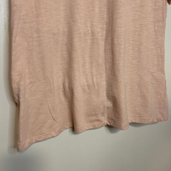 Como Vintage Blush Pink Tiered Lace Trim T-Shirt Boho Chic Summer Top L B4 - Picture 7 of 7